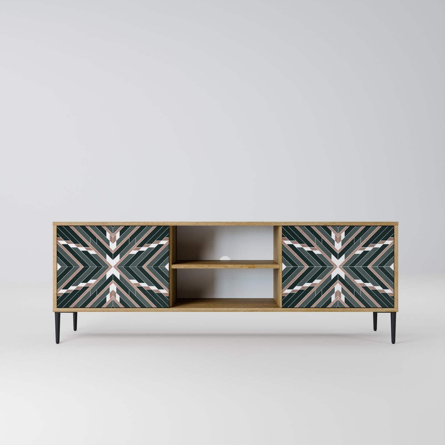 DIMENSION DELIGHTS 2-Door TV Stand in Oak Effect