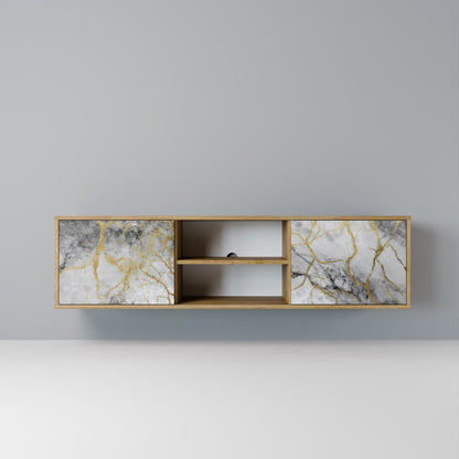 TIMELESS GLIDE 2-Door TV Stand in Oak Effect