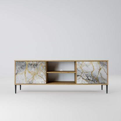 TIMELESS GLIDE 2-Door TV Stand in Oak Effect