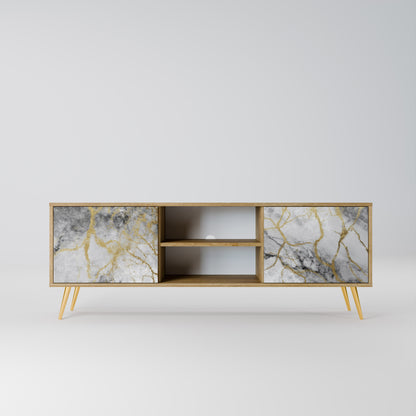 TIMELESS GLIDE 2-Door TV Stand in Oak Effect