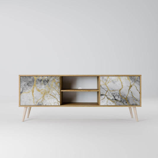 TIMELESS GLIDE 2-Door TV Stand in Oak Effect