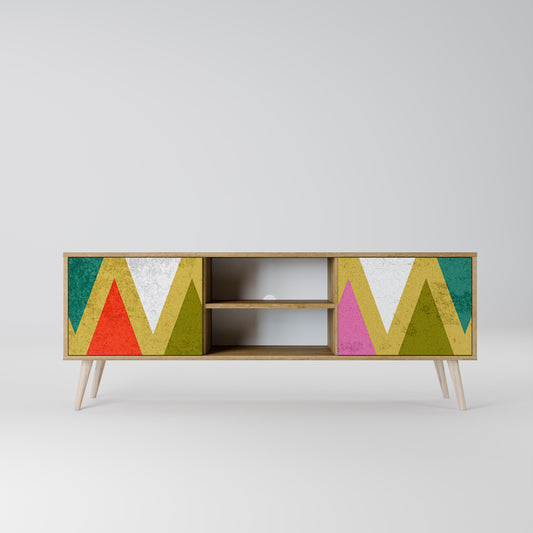 COLORFUL TRIANGLES 2-Door TV Stand in Oak Effect