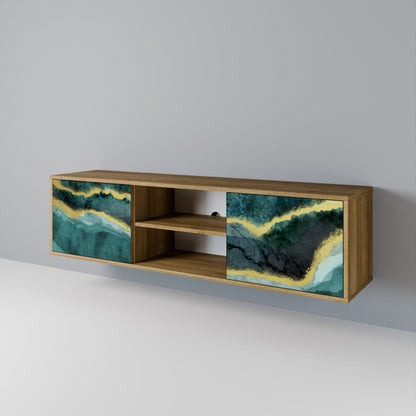 GOLDRUSH ODYSSEY 2-Door TV Stand in Oak Effect