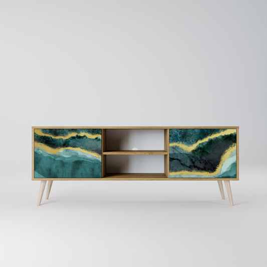 GOLDRUSH ODYSSEY 2-Door TV Stand in Oak Effect