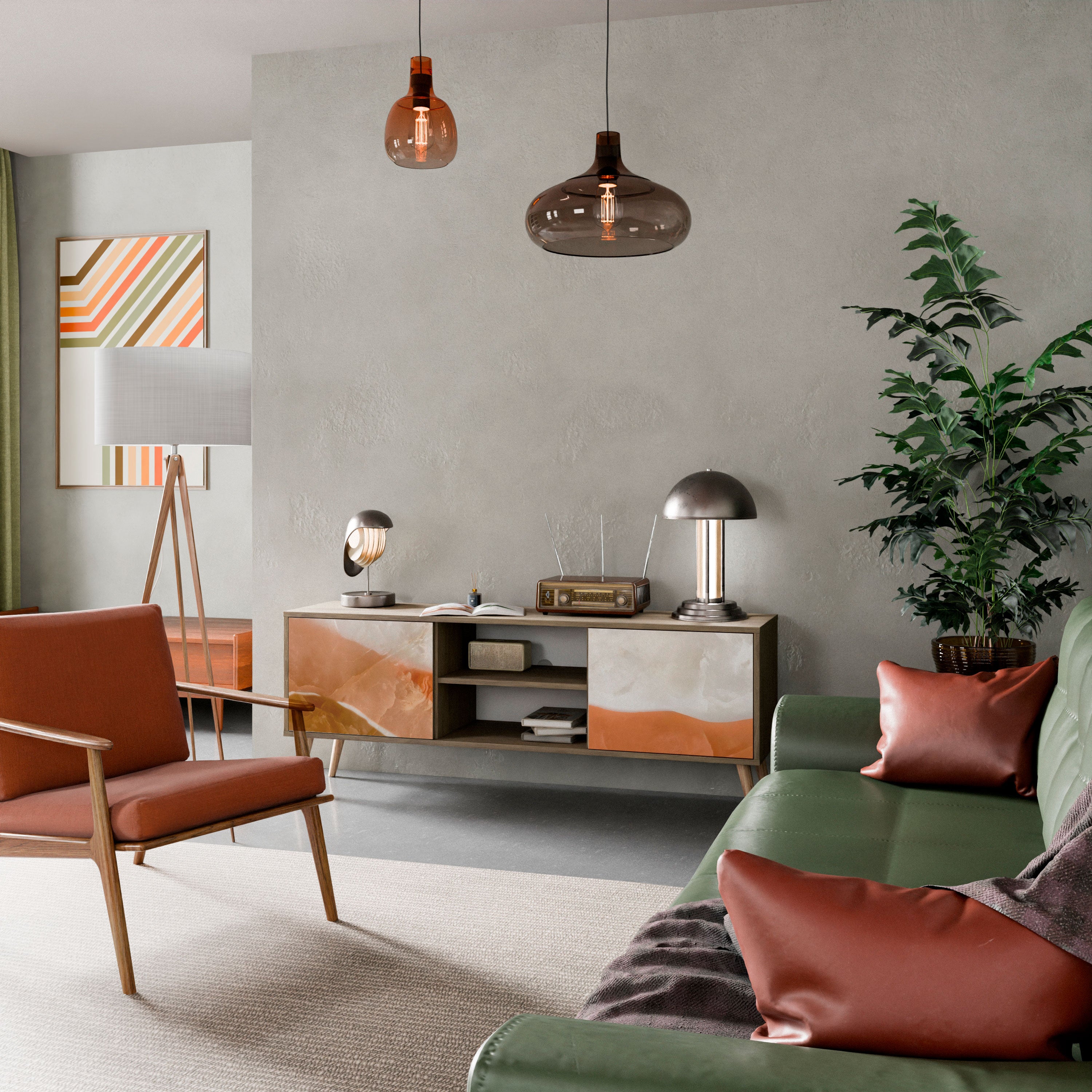 SANDHILLS SPLENDOR 2-dörrars TV-bänk i ekeffekt