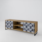 GRAPHITE EYES 2-Door TV Stand in Oak Effect