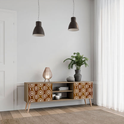 BROWN EYES 2-Door TV Stand in Oak Effect