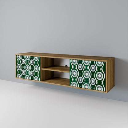 GREEN EYES 2-Door TV Stand in Oak Effect