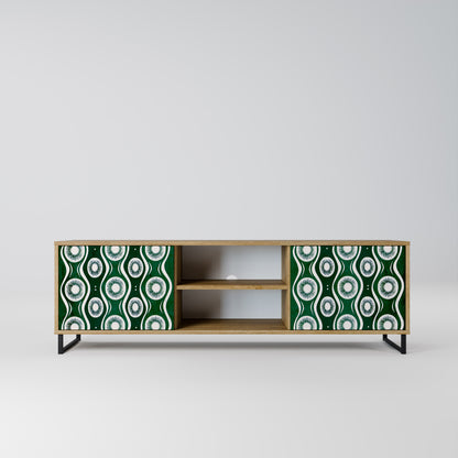GREEN EYES 2-Door TV Stand in Oak Effect