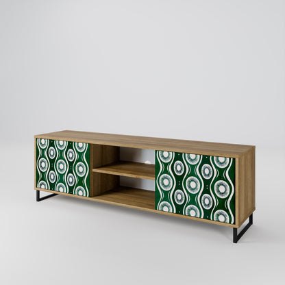GREEN EYES 2-Door TV Stand in Oak Effect