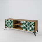 GREEN EYES 2-Door TV Stand in Oak Effect
