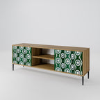 GREEN EYES 2-Door TV Stand in Oak Effect