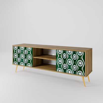 GREEN EYES 2-Door TV Stand in Oak Effect