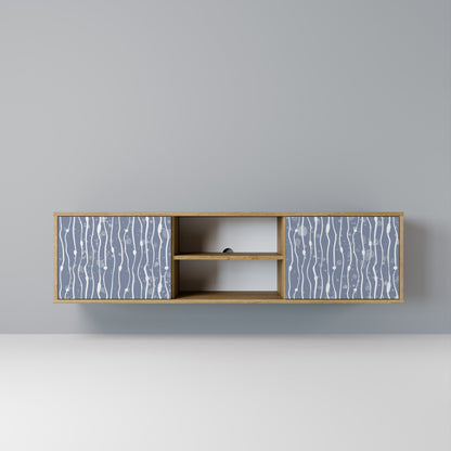 GRAPHITE RAIN 2-Door TV Stand in Oak Effect