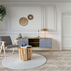 GRAPHITE RAIN 2-Door TV Stand in Oak Effect