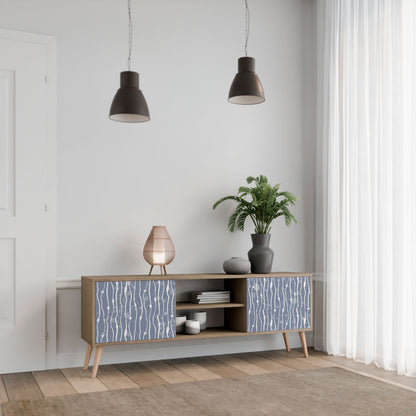 GRAPHITE RAIN 2-Door TV Stand in Oak Effect