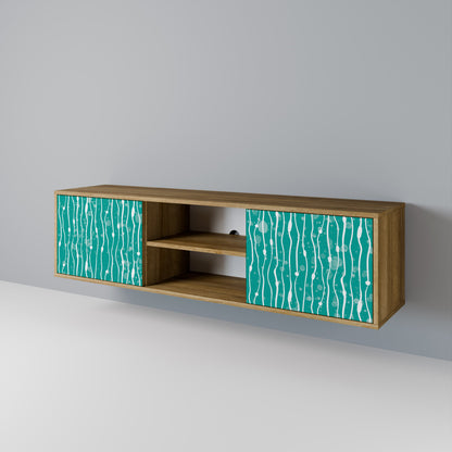 TURQUOISE RAIN 2-Door TV Stand in Oak Effect