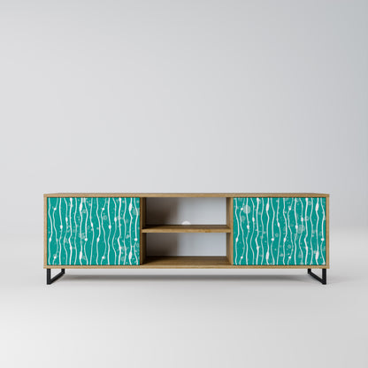 TURQUOISE RAIN 2-Door TV Stand in Oak Effect