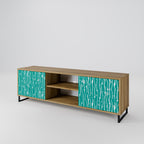 TURQUOISE RAIN 2-Door TV Stand in Oak Effect