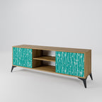 TURQUOISE RAIN 2-Door TV Stand in Oak Effect