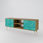TURQUOISE RAIN 2-Door TV Stand in Oak Effect