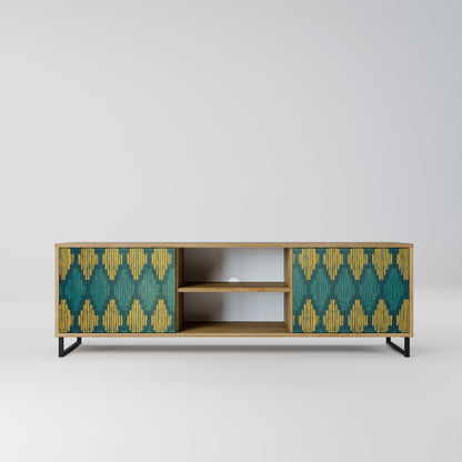 POLYGONS 2-Door TV Stand in Oak Effect