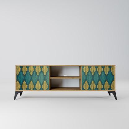 POLYGONS 2-Door TV Stand in Oak Effect