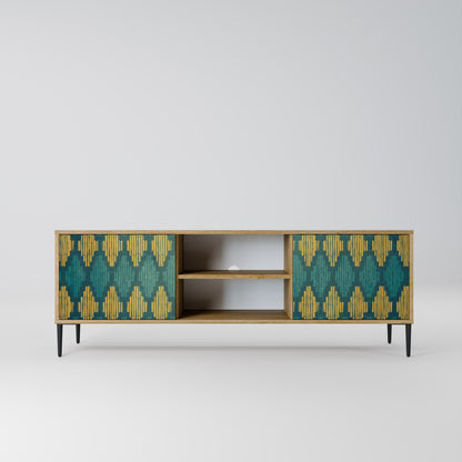 POLYGONS 2-Door TV Stand in Oak Effect