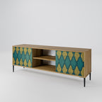 POLYGONS 2-Door TV Stand in Oak Effect