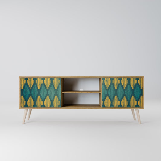 POLYGONS 2-Door TV Stand in Oak Effect