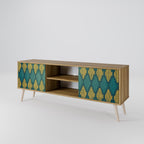 POLYGONS 2-Door TV Stand in Oak Effect