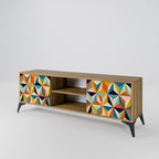 TESSELATE TREASURES 2-Door TV Stand in Oak Effect