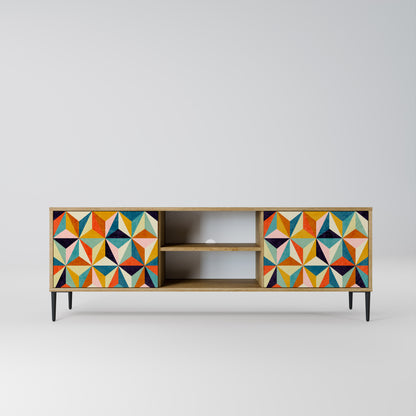 TESSELATE TREASURES 2-Door TV Stand in Oak Effect