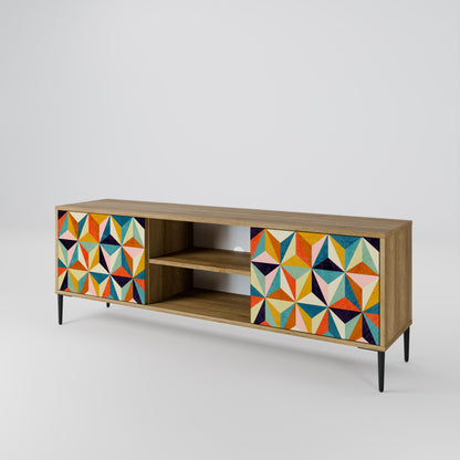 TESSELATE TREASURES 2-Door TV Stand in Oak Effect