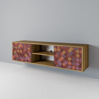 PAINTED SQUARES 2-Door TV Stand in Oak Effect