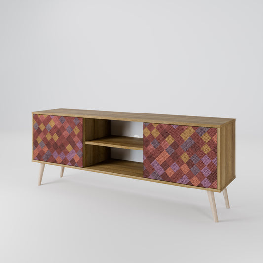 PAINTED SQUARES 2-Door TV Cabinet