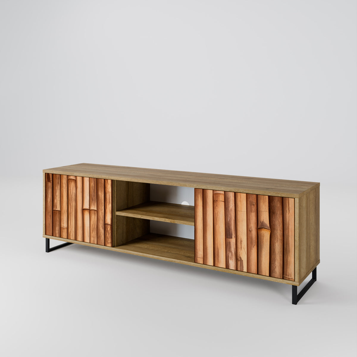NATURAL WOOD TV-bänk med två dörrar