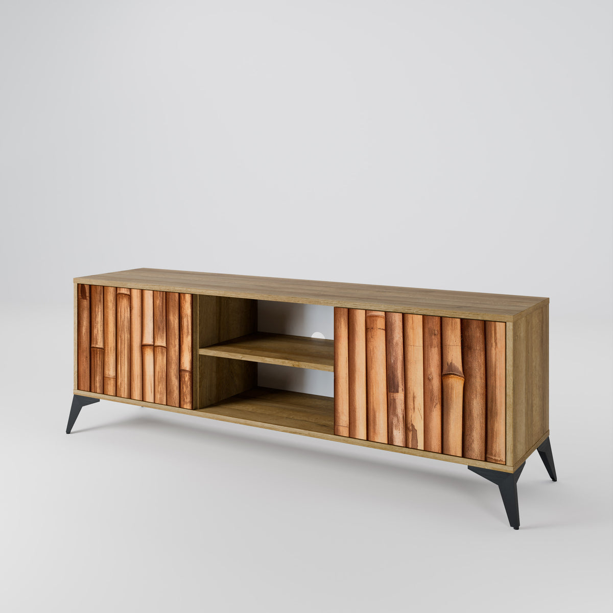 NATURAL WOOD TV-bänk med två dörrar