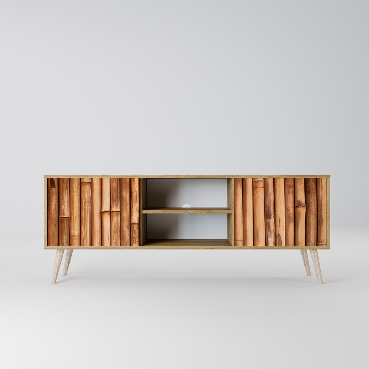 NATURAL WOOD TV-bänk med två dörrar
