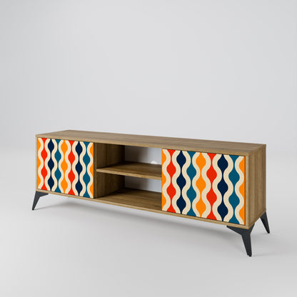 COLORFUL NOSTALGIA 2-Door TV Stand in Oak Effect