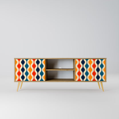 COLORFUL NOSTALGIA 2-Door TV Stand in Oak Effect