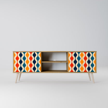 COLORFUL NOSTALGIA 2-Door TV Stand in Oak Effect