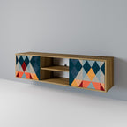 CRACKED ILLUSION 2-Door TV Stand in Oak Effect