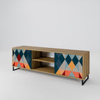 CRACKED ILLUSION 2-Door TV Stand in Oak Effect