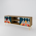 CRACKED ILLUSION 2-Door TV Stand in Oak Effect