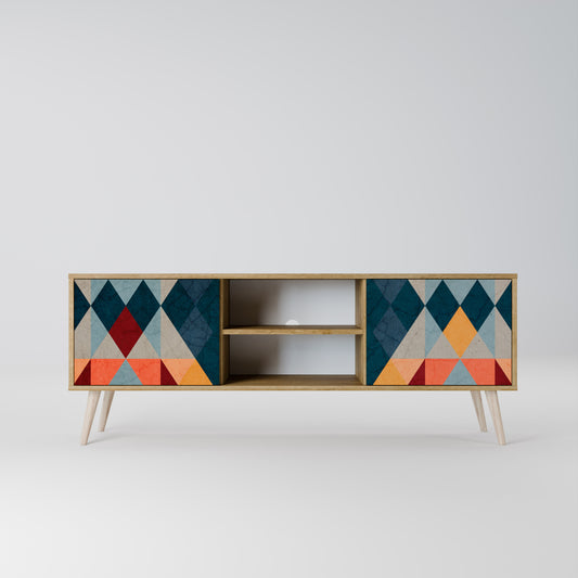 CRACKED ILLUSION 2-Door TV Stand in Oak Effect