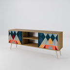 CRACKED ILLUSION 2-Door TV Stand in Oak Effect