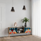 CRACKED ILLUSION 2-Door TV Stand in Oak Effect