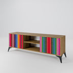 ETHNIC MEXICAN 2-Door TV Stand in Oak Effect