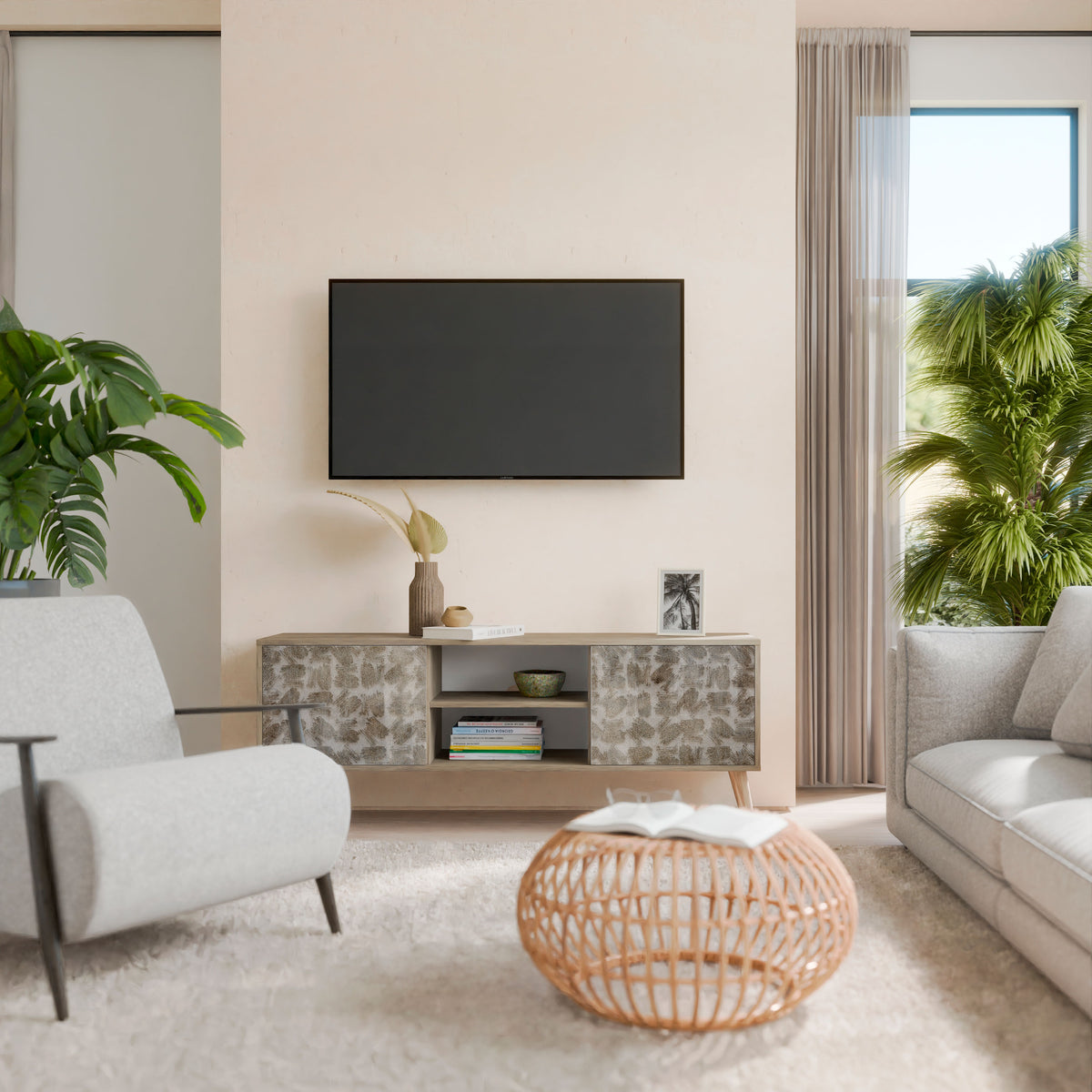 SLIGHTLY BLURRED 2-Door TV Cabinet